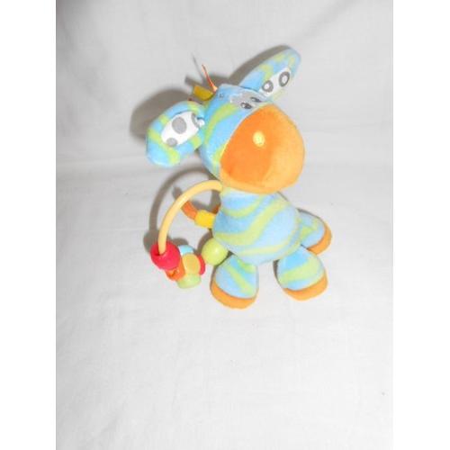 Doudou Hochet Playgro Zèbre Cheval Ane Orange Vert Bleu Bille Rouge... on Productcaster.