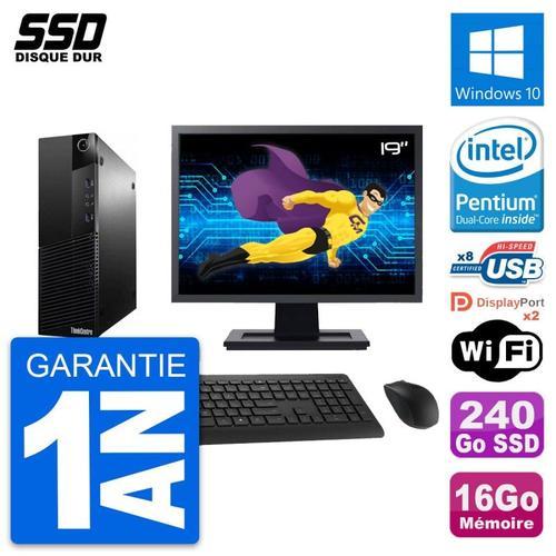 PC Lenovo M83 SFF Ecran 19" Intel G3220 RAM 16Go SSD 240Go Windows ... on Productcaster.