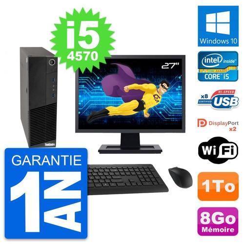 PC Lenovo M83 SFF Ecran 27" Intel i5-4570 RAM 8Go Disque Dur 1To Wi... on Productcaster.