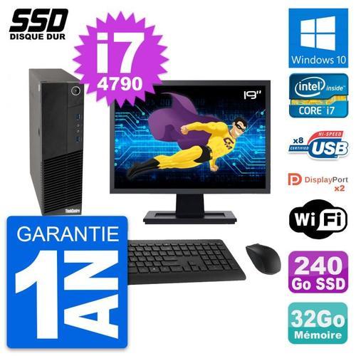 PC Lenovo M83 SFF Ecran 19" Intel i7-4790 RAM 32Go SSD 240Go Window... on Productcaster.