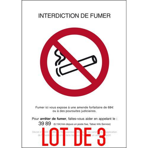 Interdiction Interdit De Fumer Rectangle - Autocollant Vinyl Waterp... on Productcaster.