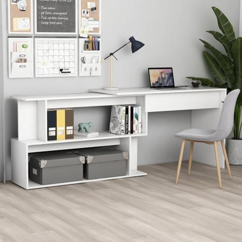 Vidaxl Bureau D'angle Blanc 200x50x76 Cm Aggloméré on Productcaster.