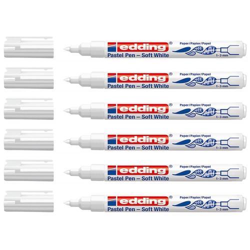 Edding Lot De 6 Feutres Pastel 1500 Blanc Pointe Ronde 1-3 Mm on Productcaster.