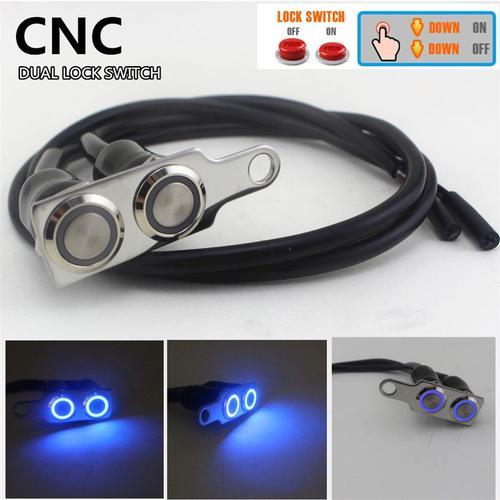 Interrupteur Universel Pour Guidon De Moto, En Alliage Cnc Bleu Led... on Productcaster.