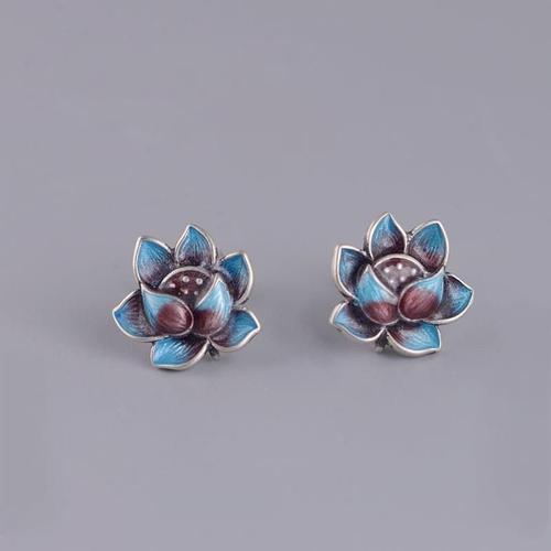 Boucles D'oreilles Lotus En Porcelaine Pour Femmes, Design Original... on Productcaster.