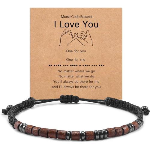 Bracelet Je T'aime En Code Morse, Bracelet Pour Hommes, Cadeau Homm... on Productcaster.