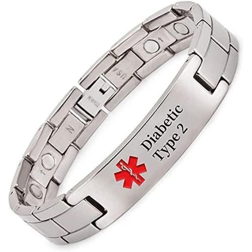 Blanc Bracelet d'identification médicale en titane pour homme - 22 ... on Productcaster.