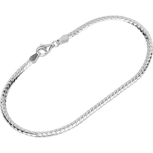 Bracelet 925 En Argent Sterling 19cm Chaîne Blindée Plate Et Torsad... on Productcaster.