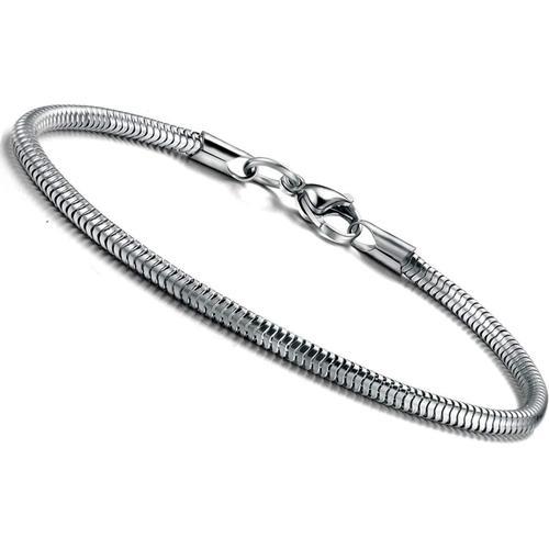 3mm Acier Inoxydable Bracelet Chaîne Serpent Pour Femmes Hommes Bre... on Productcaster.