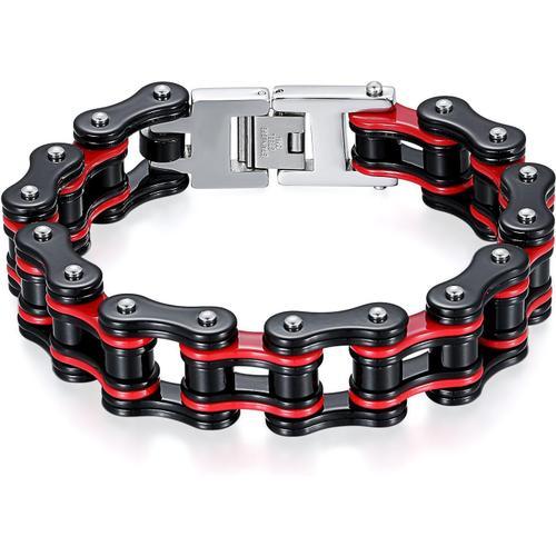 Rouge Bijoux Bracelet Homme Chaîne De Vélo Punk Rock Motard Biker F... on Productcaster.