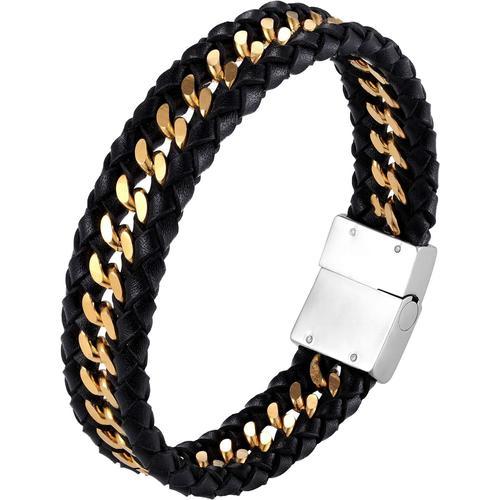 Bracelet Style Contemporain Hommes Tresse Corde Avec Chaîne Gourmet... on Productcaster.