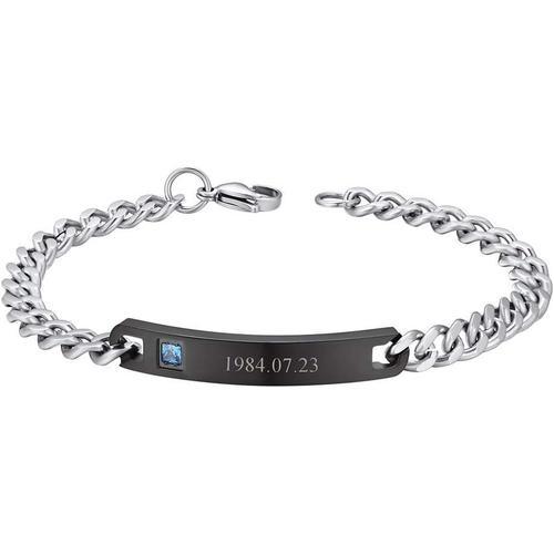 C. Noir (22cm) Bracelet Personnalisable Pour Femme Homme Couple, Go... on Productcaster.