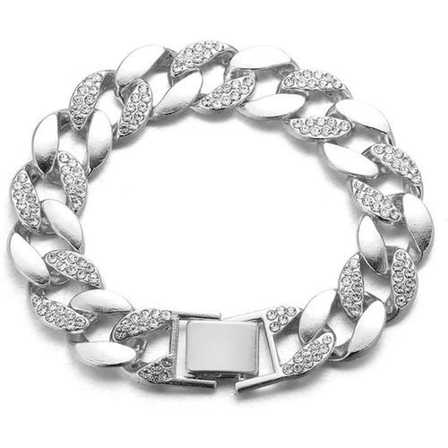 Diamant Cubain Chaîne Pour Hommes Iced Out,15mm Chaîne En Or Miroir... on Productcaster.