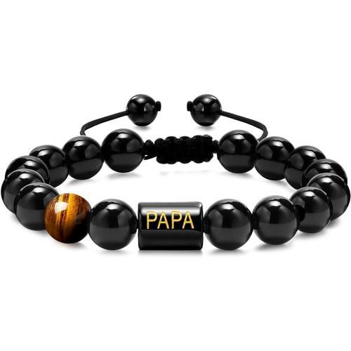 Papa Bracelet Homme Cadeau Papa Père - Bracelet Perle Homme Bracele... on Productcaster.