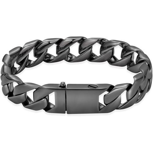 Noir Urne Bracelet Pour Cendres Humaines Pour Hommes Cuban Link Bra... on Productcaster.