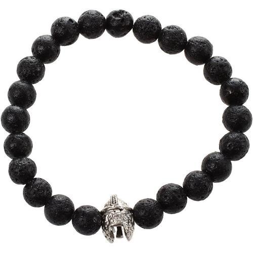 Fashion Bracelet Homme Avec Breloque Perle Argentée Noire Pierre De... on Productcaster.