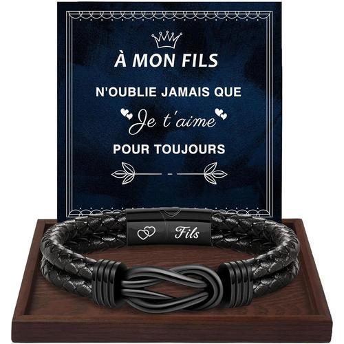 Fils Cadeau Pour Homme Bracelets Pour Hommes Bracelet En Cuir Vérit... on Productcaster.