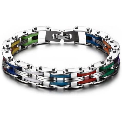 - Bracelet Homme Femme Chaine De Moto Acier Inoxydable Silicone Mul... on Productcaster.