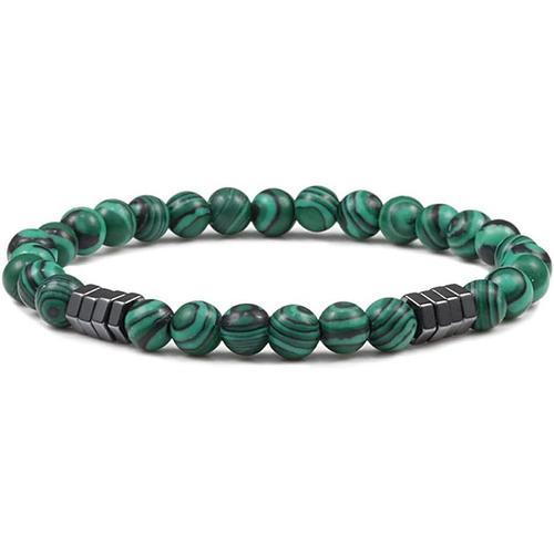 style 1 Bracelet de pierre malachite de 6mm classique perle naturel... on Productcaster.