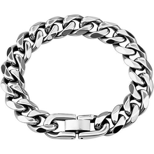 - 1 Pcs Bracelet Cubain En Acier Inoxydable Pour Homme, Bracelet Po... on Productcaster.