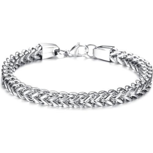 Bracelet Cubain En Acier Inoxydable Pour Homme Avec Fermeture Argen... on Productcaster.