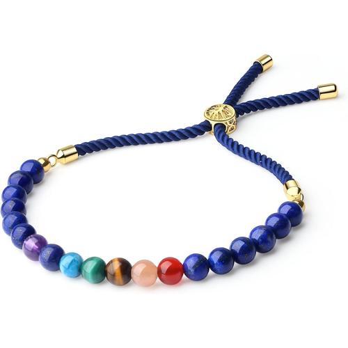 Lapis Lazuli Bracelet Coulissant, Bracelet Chakra Femme, Bracelet P... on Productcaster.