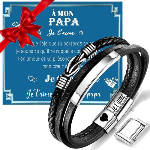 Cadeau Fete Des Peres Papa - Bracelet Gravure ¿Jet¿Aime ¿ Cadeau Po... on Productcaster.