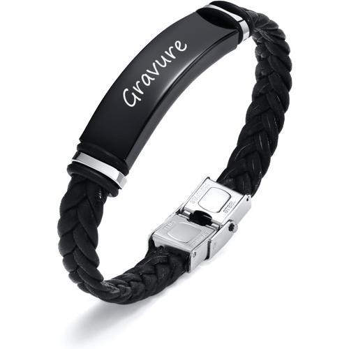 C-Noir Personnalisé Bracelet Personnalisé Homme Bijoux - Manchette ... on Productcaster.