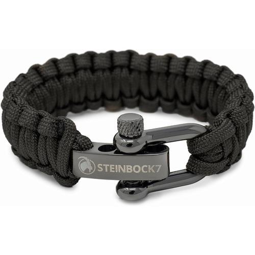 Noir Paracord Bracelet Survie Fermoir En Acier Inoxydable Réglabl... on Productcaster.