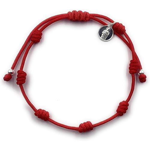 Bracelet Homme En Fil Rouge Avec 7 Noeuds Et Mini Médaille De Saint... on Productcaster.