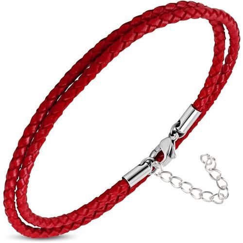 - Bracelet Fin Homme Chocker En Cuir Véritable Rouge Zb0261 Ajustem... on Productcaster.