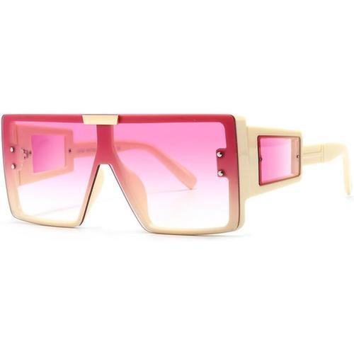 Rose Lunettes De Soleil Carrées Surdimensionnées Modernes Pour Femm... on Productcaster.