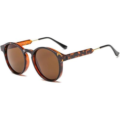 Léopard Lunettes De Soleil Rondes Classiques Pour Hommes Et Femmes,... on Productcaster.