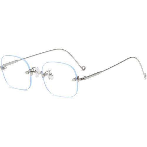 Blanc Lunettes De Soleil Rectangulaires Sans Bords Pour Femmes, Uv4... on Productcaster.