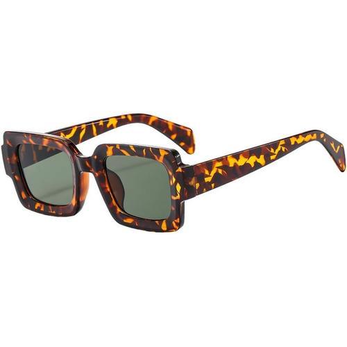 Léopard Vert Foncé Lunettes De Soleil Carrées Pour Femmes, Mode, Nu... on Productcaster.