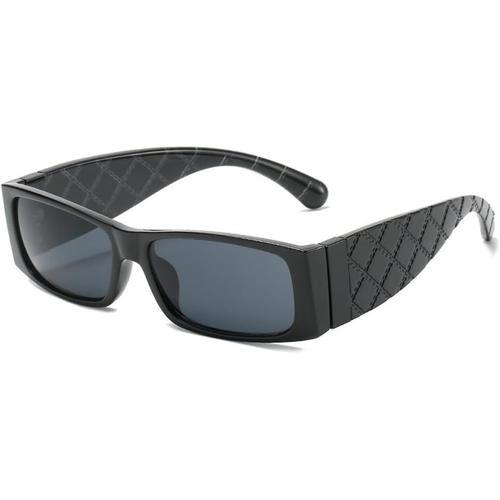 Noir Lunettes De Soleil Rectangulaires Pour Femmes Et Hommes, Vinta... on Productcaster.