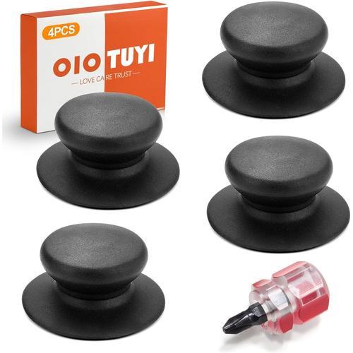 Noir Oiotuyi Pack De 4 Noir Boutons De Couvercle Universels Et Poig... on Productcaster.