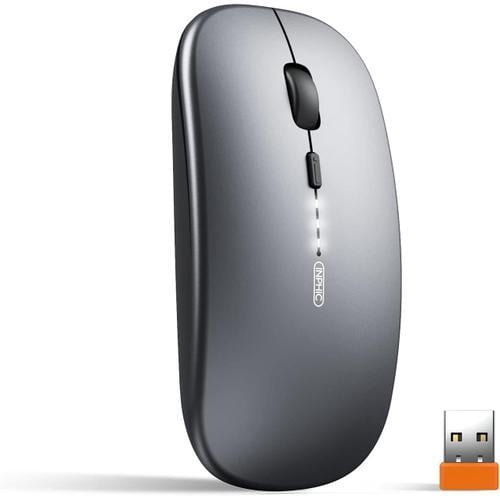 Gris Souris sans Fil Rechargeable, Ultra Mince 2.4 G Souris Silence... on Productcaster.