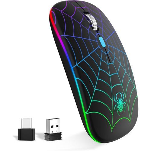 Noir Souris sans Fil Rechargeable Portable avec Adaptateur USB Type... on Productcaster.