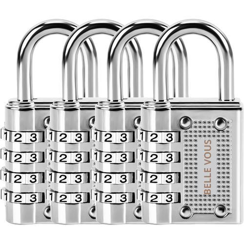 Belle Vous (Lot de 4) Cadenas Code 4 Chiffres Argent - 4,1 x 1,4 x ... on Productcaster.