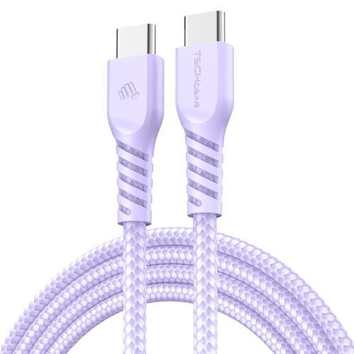 Lila 1m Cable USB C vers USB C 60 W, Cable tressé de Type C vers C ... on Productcaster.