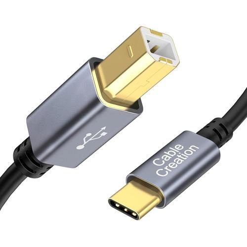 gris Cable d'imprimante USB-C 2 m, cable USB C vers USB B 2.0, cabl... on Productcaster.