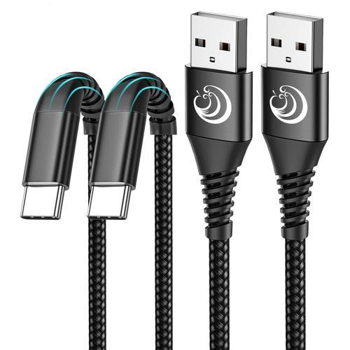 noir Cable USB C 2m+2m / Lot de 2 3A Chargeur Type C en Charge Rapi... on Productcaster.