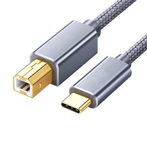 Gris Cable d'imprimante USB B vers USB C 2 m en nylon USB 2.0 type ... on Productcaster.