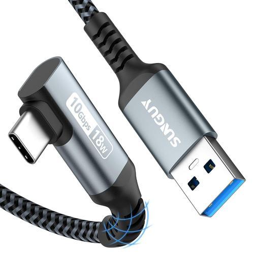 Gris Cable USB C Coudé, 0.5M 10Gbps USB 3.1 Gen 2 Cable USB C vers ... on Productcaster.