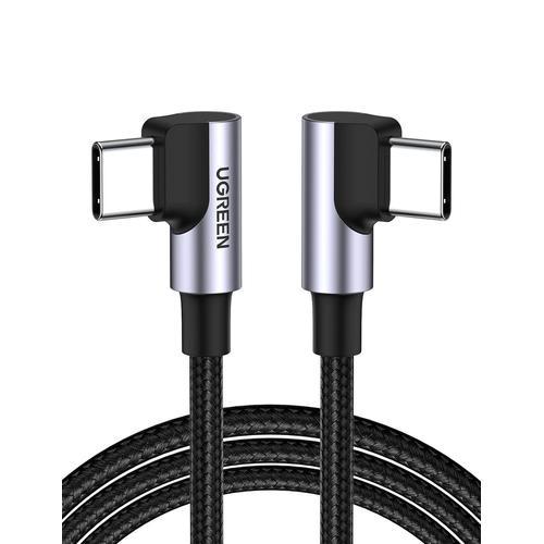 Noir Cable USB C vers USB C Coudé 100W 5A Cable USB Type C 90 Degré... on Productcaster.