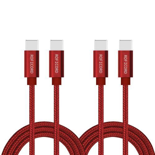 rouge Cable USB C vers USB C, Lot de 2 0.6m Cable de charge rapide ... on Productcaster.