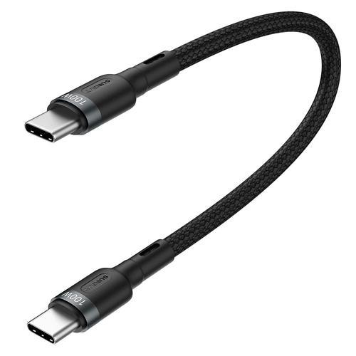 black USB C vers USB C Cable 100W, Cable de charge USB C court 0.3M... on Productcaster.