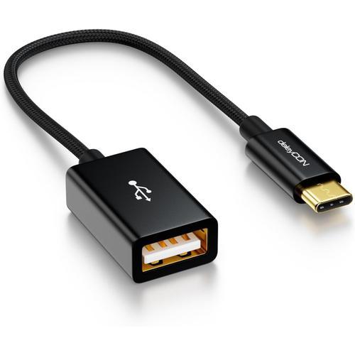 Noir Cable Adaptateur USB-C vers USB-A OTG avec Cable Nylon & Conne... on Productcaster.