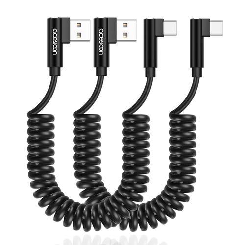 Lot de 2 Cable USB C Spirale, 3A 60W Cable USB C Charge Rapide Supp... on Productcaster.